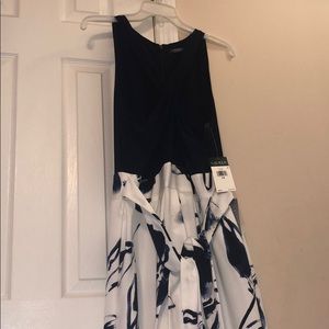 Ralph Lauren blue and white evening gown